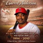 Former MLB outfielder Garret Anderson passed away on April 16,