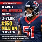 Source: Texans, Will Anderson reach 3-year, $150M extension http