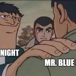 was listening to mr. blue sky and visualized this stupid thing. i had to make it. | mr. night; mr. blue sky | image tagged in hand on shoulder guy | made w/ Imgflip meme maker