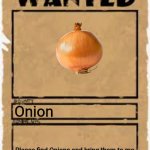 Needed poster | Onion; Please find Onions and bring them to me | image tagged in wanted poster deluxe,onion,onions,memes,wanted,wanted poster | made w/ Imgflip meme maker