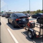 gas powered telsa | my tesla is; gas powered | image tagged in gas powered tesla | made w/ Imgflip meme maker