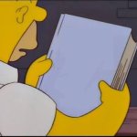 Homer with Blank Book