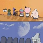 i made This meme in my phone | geometry dash; PVZ; cut the rope; Doodle jump; jetpack joyride; angry birds; geometry dash | image tagged in regular show graves,memes,sad | made w/ Imgflip meme maker