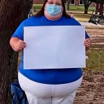 Fat Liberal Mask Protester