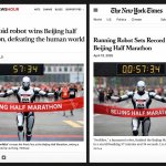 A humanoid robot that won a half-marathon race for robots in Bei
