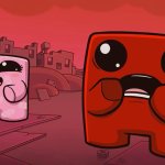 Shocked Meat Boy and Laughing Bandage Girl meme
