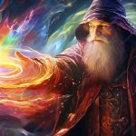 Wizard casts impressive spell