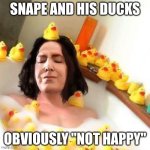 Snape's ducks? | Snape and his ducks; obviously "not happy" | image tagged in fabulous snape | made w/ Imgflip meme maker