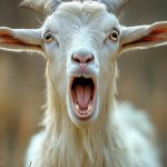 Surprised shocked goat