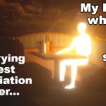Why is my friend radioactive?!?!? | My Friend 
who just 
had a 
Tc-99 
stress 
test. Me: trying 
to test 
my radiation 
meter... | image tagged in glowing guy,pchem,thermo,radioactive stress test,cardiac stress test | made w/ Imgflip meme maker