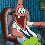 Patrick pointing and laughing