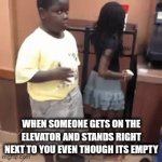 Pls don't talk to me pls don't talk to me | When someone gets on the elevator and stands right next to you even though its empty | image tagged in gifs,popeyes,well this is awkward,elevator,that feeling | made w/ Imgflip video-to-gif maker
