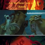Ice Age Trio reacts to Mushu's shadow | image tagged in who reacts to mushu's shadow,deviantart,disney,blue sky,20th century fox,ice age | made w/ Imgflip meme maker
