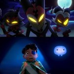 Elio is scared of Blitzo and his friends | image tagged in who is scared of blitzo and his friends,helluva boss,hazbin hotel,vivziepop,pixar,elio | made w/ Imgflip meme maker