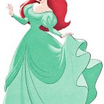Ariel Wearing Her Green Dress
