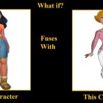 Nani Pelekai Fuses With Maggie Dunlop | image tagged in blank fusion meme,maggie dunlop,curious george,lilo and stitch,nani pelekai,young women | made w/ Imgflip meme maker