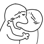 Deep sloppy french kiss