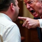 President Trump yells to man meme