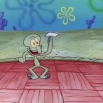 Squidward Paper Flying