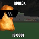 Roblox haus | Roblox; Is cool | image tagged in roblox haus | made w/ Imgflip meme maker