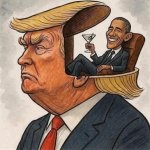 Obama living in Donald Trump's head rent-free meme