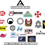 which fictional evil companies corporation would help async research from backrooms | in association with; here to help to find missing mankind | image tagged in blank white template,backrooms,memes | made w/ Imgflip meme maker