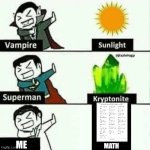 well, If I ever become a Supervillain, here's my weakness | me; Math | image tagged in weakness,math,homework,fun stream,funny,villain | made w/ Imgflip meme maker