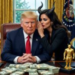 King Donald Trump Satan Mammon Evil Lucifer Bribery
