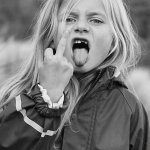 Kid middle finger