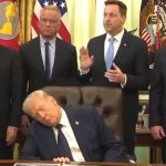 Donald Trump Sleeping At Work meme
