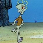 Happy Squidward running