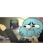 Gumball Crying Laptop