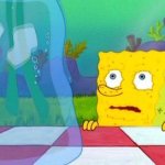 SpongeBob staring at water