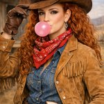 Salma Bennani as a cowgirl