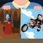 Pol Pot is atleast 6 inches taller, has a flying motorcycle and a jar of marmalade which we believe forces you to commit adulter | image tagged in super devil,pol pot,mao zedong,communism,cambodia,family guy | made w/ Imgflip meme maker