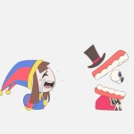 Pomni crying at Caine template