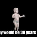 it can have kids now | this baby would be 30 years old now | image tagged in gifs,baby,dancing baby,oogachaka baby,first meme on the internet | made w/ Imgflip video-to-gif maker