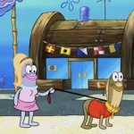 on a leash spongebob