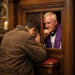 Man confessing to a priest