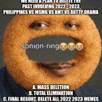 sonion ring | We need a plan to delete the past involving 2022 - 2023 philippines vs msmg vs amt vs auttp drama; A. Mass deletion
B. Total elimination
C. Final resort. Delete all 2022 2023 memes | made w/ Imgflip meme maker