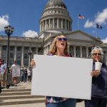 Woman at utah capitol