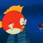 Mario flees from Giant Cheep-Cheep template