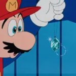 Mario looking at Peach's Necklace meme