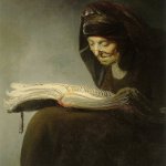Old woman reading