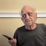 Old man with knife