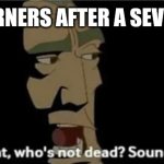 Midwesterners after a sever storm | Midwesterners after a severe storm | image tagged in atlantis all right who's not dead sound off | made w/ Imgflip meme maker