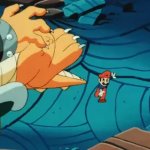 Mario throws Bowser meme