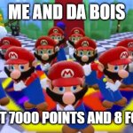Mario Dancing (from SMG4) | me and da bois; when i get 7000 points and 8 followers | image tagged in mario dancing from smg4 | made w/ Imgflip meme maker