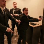 yelling secret service woman