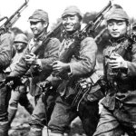 Japanese soldiers smiling